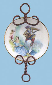 Dollhouse Miniature Romantic Plate with Wall Rack